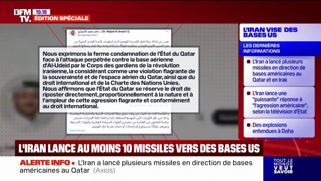 Guerre Israël-Iran: le Qatar condamne les frappes iraniennes sur la base militaire américaine d'Al-Udeid
