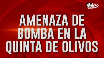 Amenaza de bomba en la quinta de Olivos: policía trabaja en el lugar