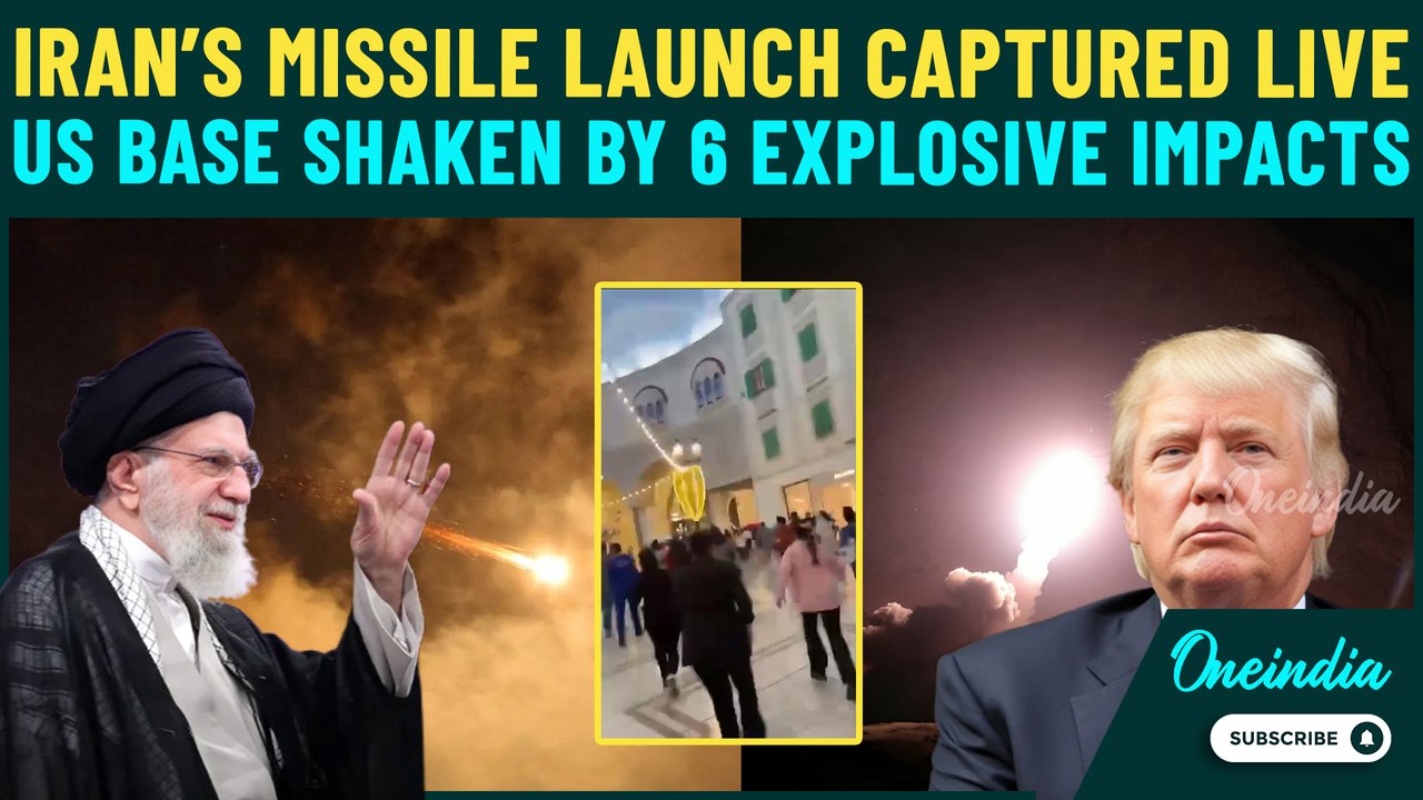 ON CAM: Moment Iran FIRES Ghadhr-H Missiles Toward U.S. Base in Qatar; 6 Missiles HIT Al-Udeid Base