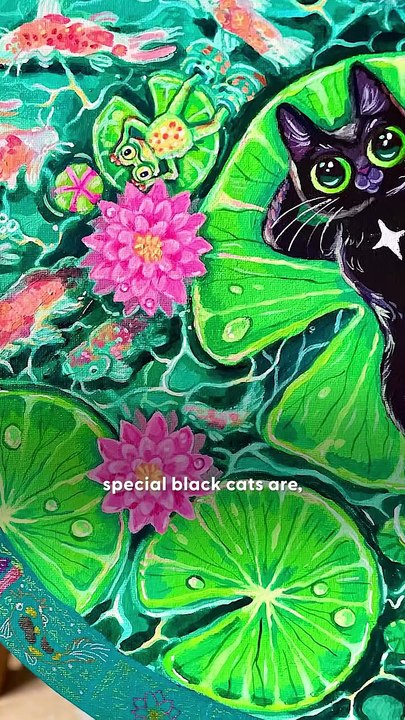 Black Cat Turns Artist’s World Into Color 🐈‍⬛❤️✨ | Her Furry Muse