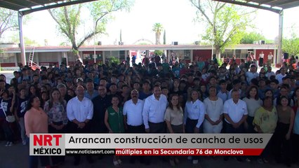 Arrancan construcción de cancha de usos múltiples en la Secundaria 76 de Monclova