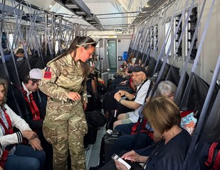 British nationals board RAF plane during Israel evacuations