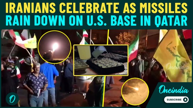 BREAKING:Iranians Cheer as Ghadhr-H Missiles Hit US Base in Qatar; Valiasr Square Flooded with Flags