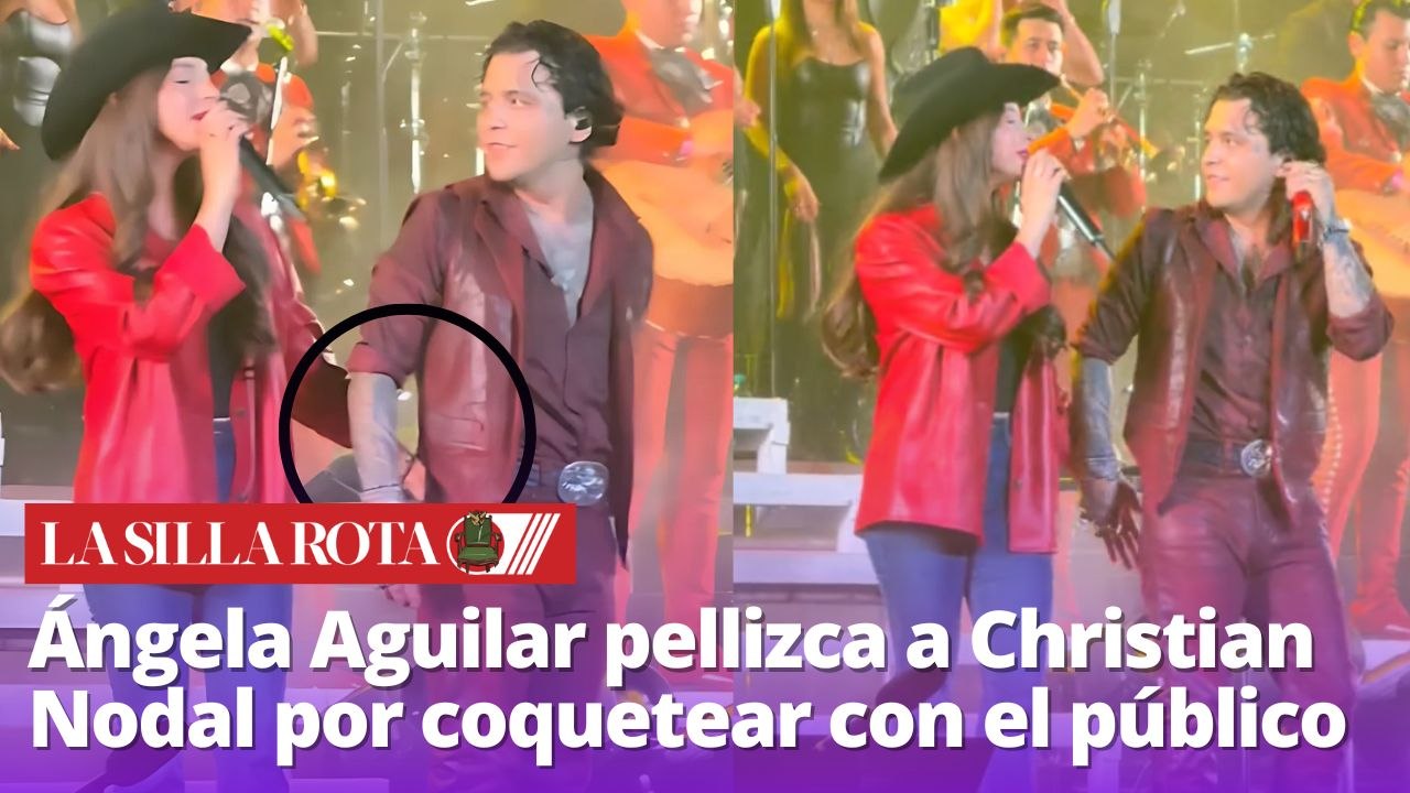 Ángela Aguilar pellizca a Christian Nodal por coquetear con el público