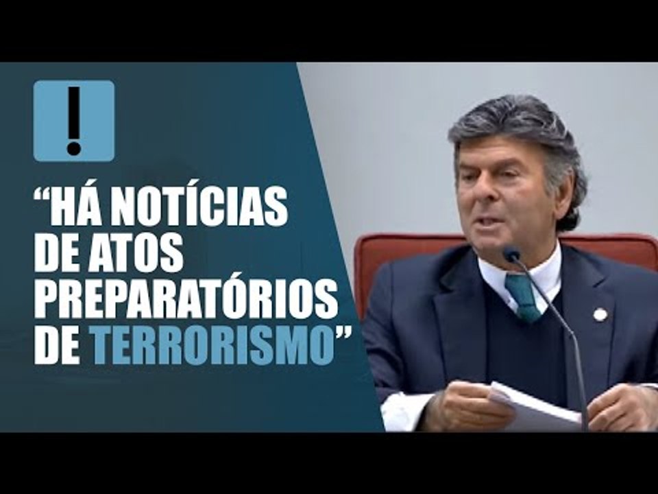 Fux defende atuação de Moraes em inquéritos e fala em “atos de terrorismo” contra o STF