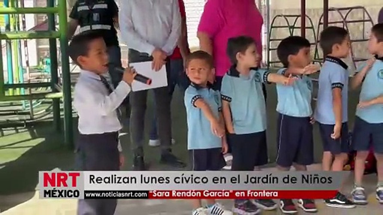 Realizan lunes cívico en el Jardín de Niños “Sa...