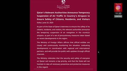 Qatar se pronuncia tras ataque iraní a bases de EU en la región