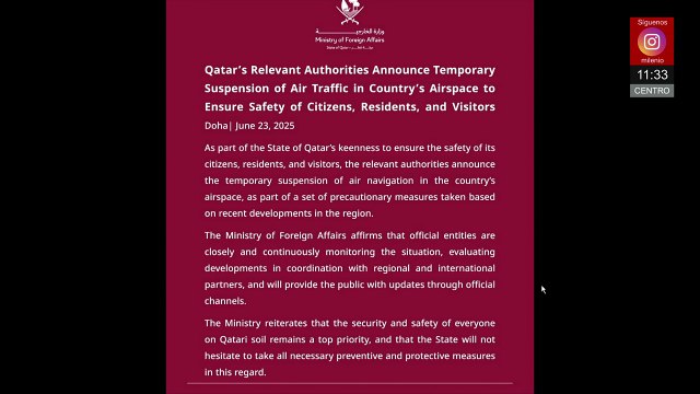 Qatar se pronuncia tras ataque iraní a bases de EU en la región