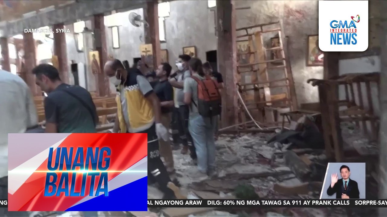 Syrian Health Ministry – 25, patay sa suicide bombing sa Mar Elias Church; 52, sugatan | Unang Balita