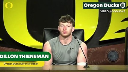 Oregon Ducks Defensive Back Dillon Thieneman Discusses Getting Used To Playing For Oregon