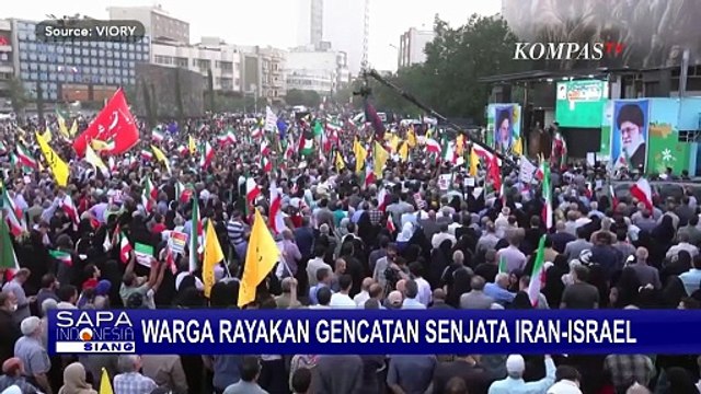 Penampakan Bendera Iran & Palestina di Teheran: Warga Rayakan Gencatan Senjata Iran-Israel