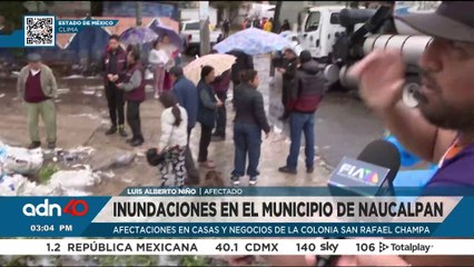 Se desborda la presa Los Cuartos en Naucalpan, Edomex y deja calles inundadas