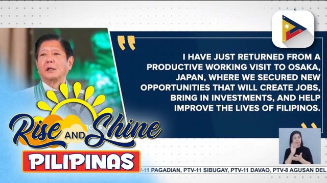 Working visit ni PBBM sa Osaka, naging matagumpay; Kooperasyon ng Pilipinas at Japan, mas pinaigting pa