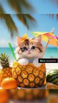 OMG 😱 This pineapple kitten is too cute. Are you mad?? #singingcat #cute #cat #viralcats