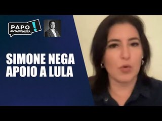 "Eu não estarei no palanque do Lula", diz Simone Tebet, sobre apoio em eventual segundo turno