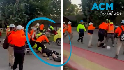 Tradie brawl erupts on quiet Sydney street