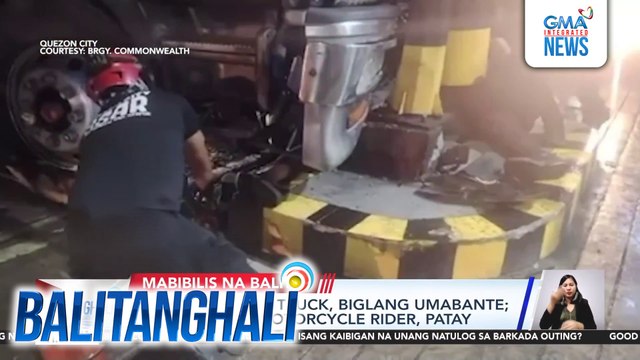 Nakaparadang truck, biglang umabante; nasalpok na motorcycle rider, patay | Balitanghali