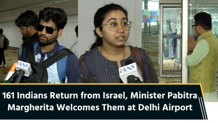 161 Indians Return from Israel, Minister Pabitra Margherita Welcomes Them at Delhi Airport