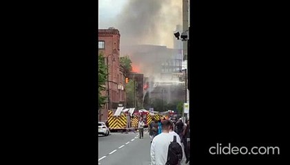 Huge building in Manchester on fire