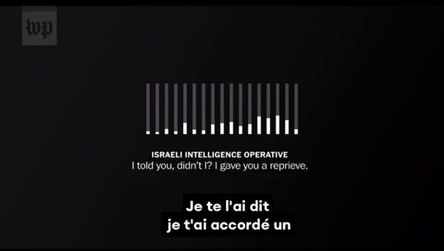« Tu as 12 heures pour te lever et t'échapper avec ta femme et ton enfant tu es sur la liste et tu es notre prochaine cible ! » Le Washington Post a publié une vidéo montrant un agent du Mossad menaçant de mort un respon