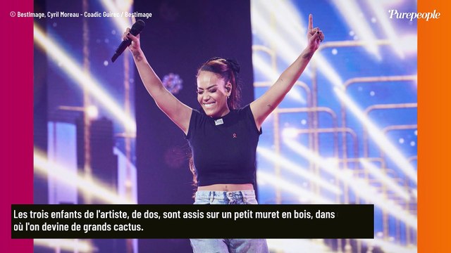 On ne les voit jamais tous les 3 ensemble ! Amel Bent pose avec ses enfants Sofia, 9 ans, Hana, 7 ans et Zayn, 3 ans