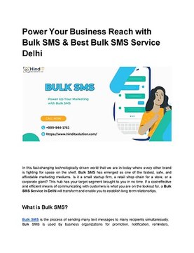 Power Your Business Reach with Bulk SMS & Best Bulk SMS Service Delhi