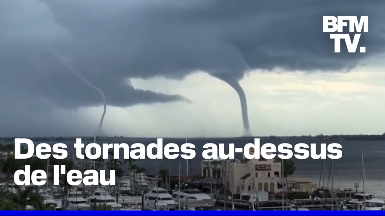 Les images impressionnantes de deux trombes marines observées au large de la Floride