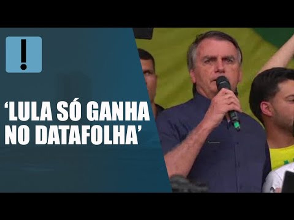 "Único lugar que o Lula ganha é no Datafolha", diz Bolsonaro em Minas Gerais