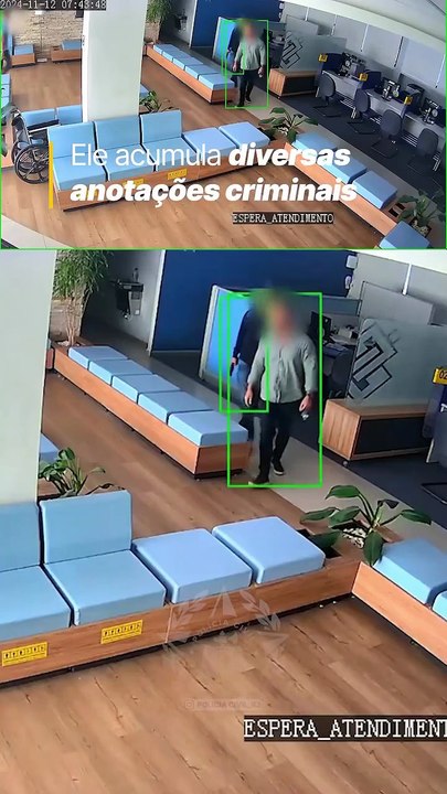 Vídeo mostra sequência de assaltos a bancos cometidos pelo mesmo suspeito