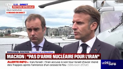 Pour Emmanuel Macron , "il faut absolument éviter que l'Iran n'aille sur le chemin" de l'enrichissement clandestin d'uranium