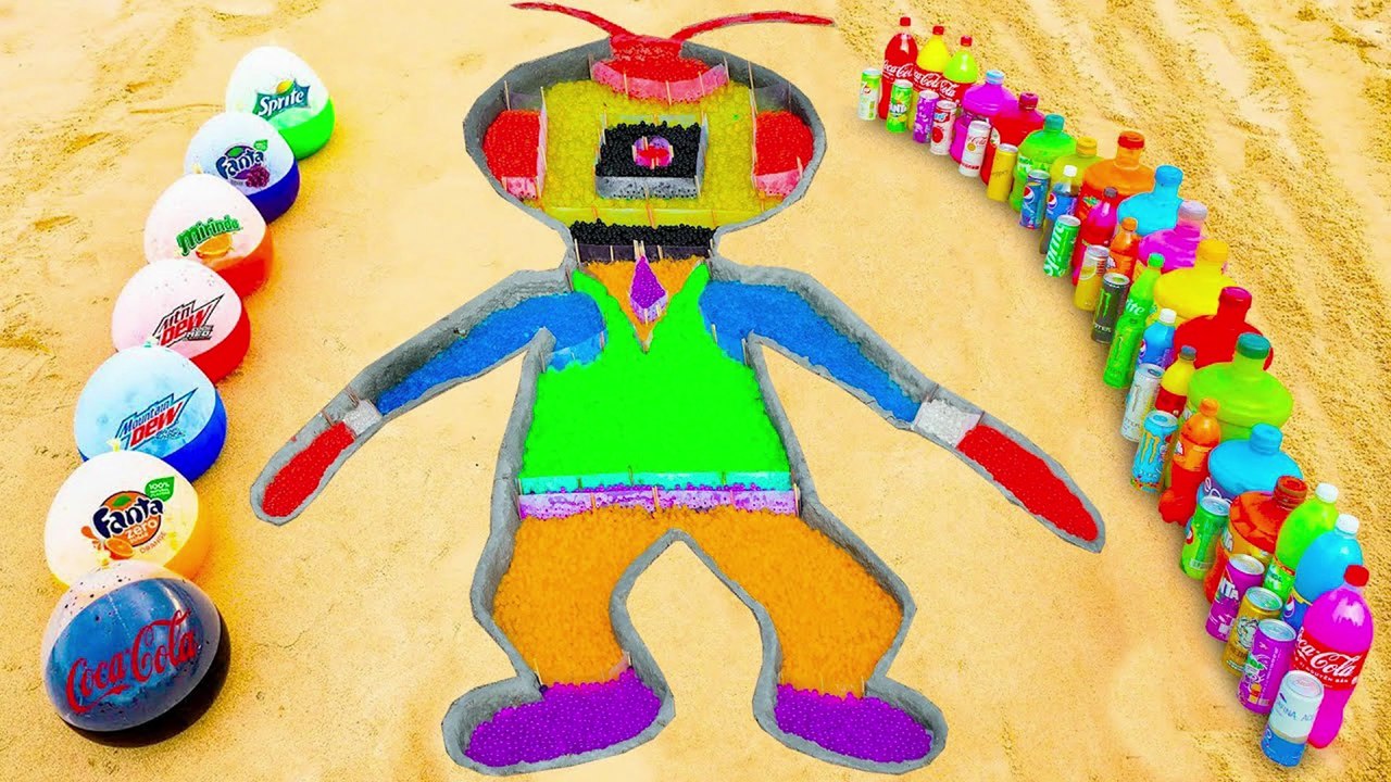 How to make Rainbow Cameramen In Toilet with Orbeez, Balloons of Coca Cola vs Mentos & Popular Sodas