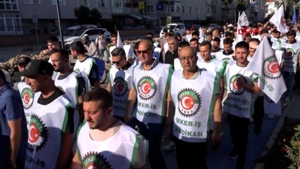 Şeker fabrikası işçilerinden zam yürüyüşü