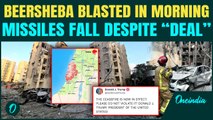 Video Shows Missiles Rain on Beersheba Moments After Trump’s Ceasefire Claim | Chaos, Fire on Street