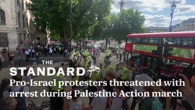 Pro-Israel protesters threatened with arrest during heated Palestine Action demonstration