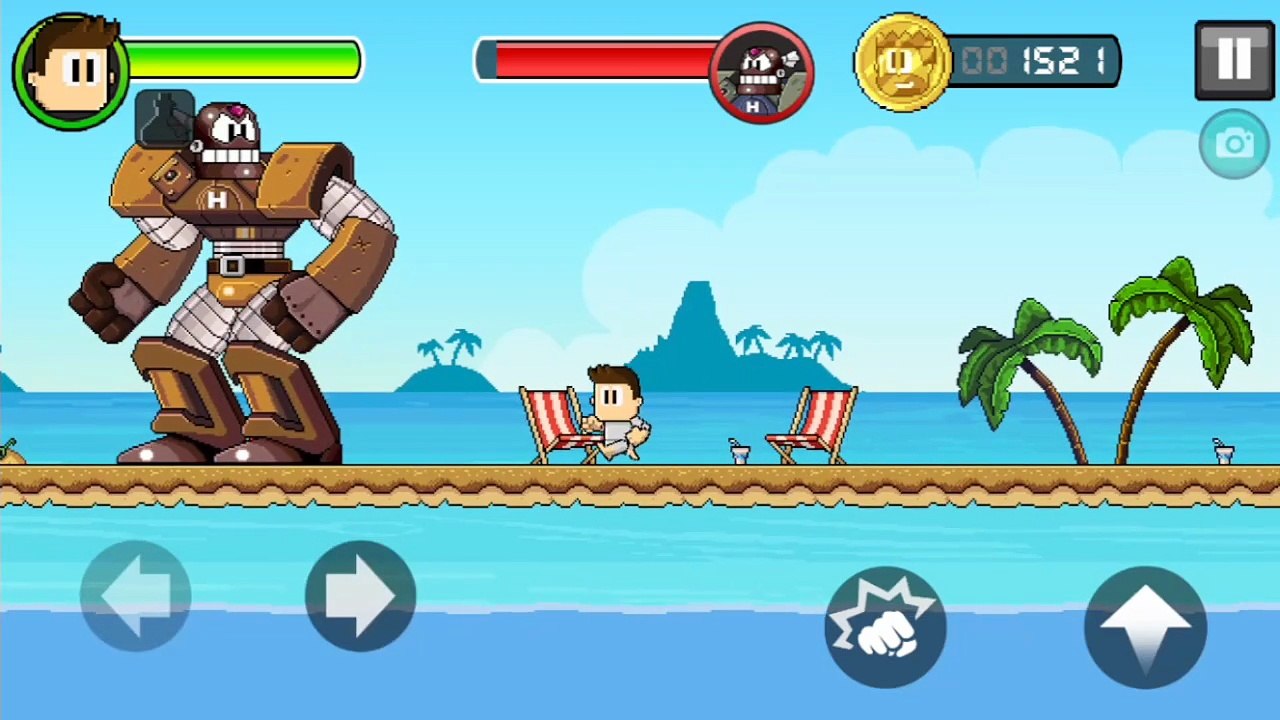 Dan The Man Part 8 : Shark Adventure Robot Fight + High Level (Android/iOS Gameplay Walkthrough)