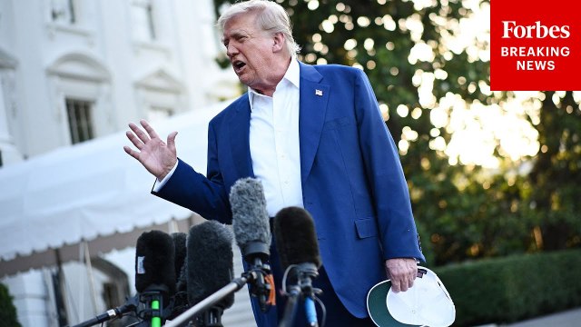 President Trump Takes Multiple Questions From Reporters While Departing For NATO Summit