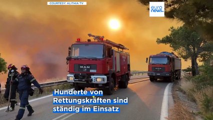 Griechenland: Hunderte Feuerwehrmänner kämpfen in Chios gegen die Flammen