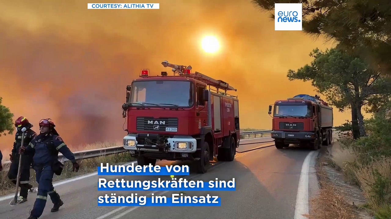 Griechenland: Hunderte Feuerwehrmänner kämpfen in Chios gegen die Flammen