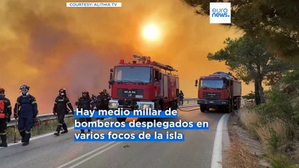 Un incendio descontrolado en Quíos arrasa 65.000 hectáreas y amenaza su patrimonio natural