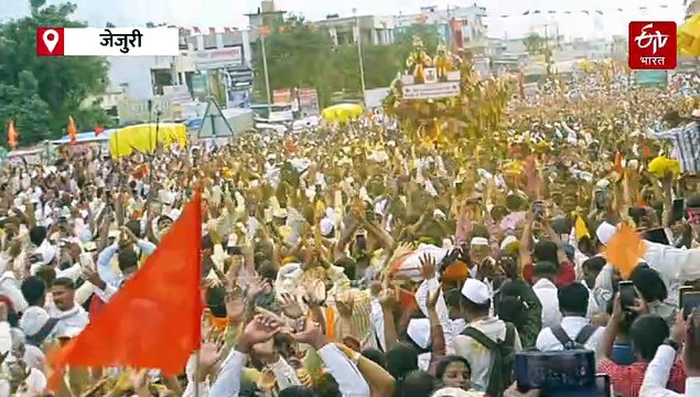 संतश्रेष्ठ ज्ञानेश्वर माऊलींचा पालखी सोहळा जेजुरीत; ‘येळकोट येळकोट जय मल्हार’ आणि ‘माऊली माऊली’च्या गजरात भक्तीचा महापूर