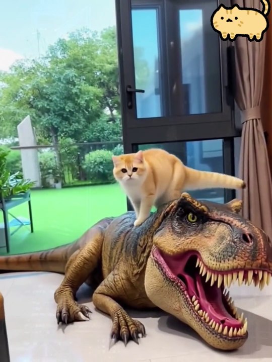Kitten defeats Tyrannosaurus Rex