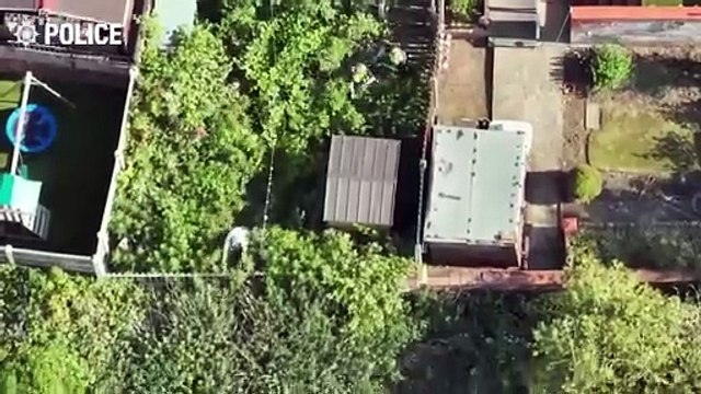 Watch as drone tracks Doncaster cannabis grower as he tries to flee