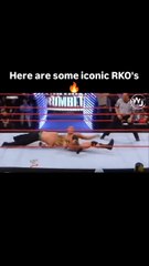 Here are some iconic RKO's 🔥#wrestling #wwe #prowrestling #wweraw #smackdown #Randyorton #wrestlemania #brocklesnar #Johncena #gunther #romanreigns