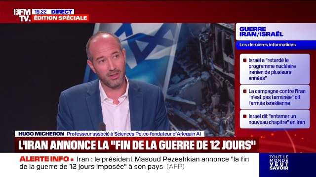 Fin de la guerre entre l'Iran et Israël: On est en permanence sur des équilibres qui sont au-delà de l'instabilité dans cette région, explique Hugo Micheron, professeur à Sciences Po