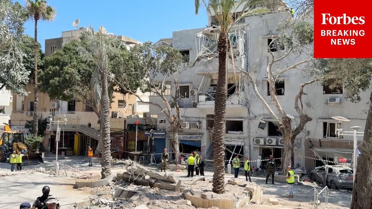 Emergency Personnel Respond To Damage Caused By Iranian Missiles In Haifa, Israel