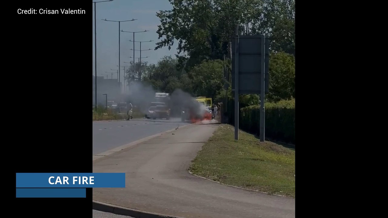 Car fire on A256 Sandwich Bypass in Richborough
