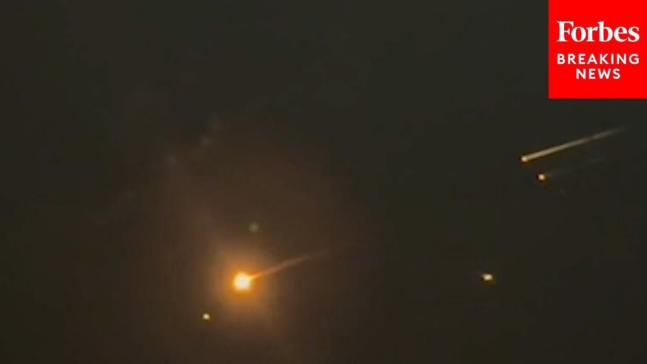 Iranian Missiles Fired Towards Israel Are Seen In The Sky Over East Jerusalem