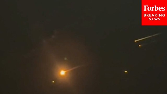 Iranian Missiles Fired Towards Israel Are Seen In The Sky Over East Jerusalem