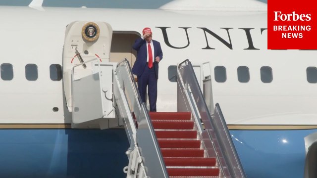 President Trump Arrives At JBA On Air Force One
