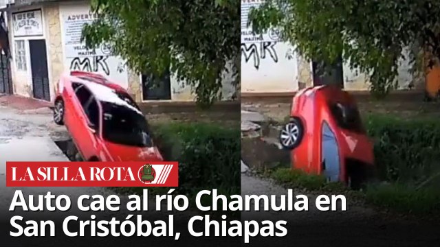 Auto cae al río Chamula Chiapas